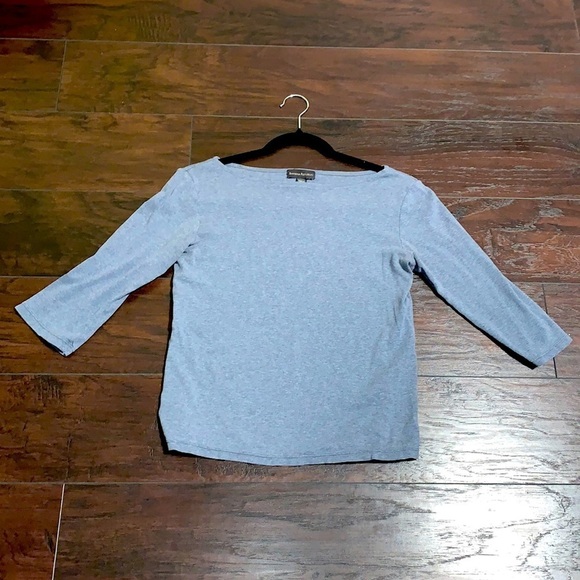 Banana Republic Cotton Gray Quarter Sleeve Tee, sz Small. - Picture 1 of 5
